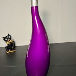 VOGA Italy Modern Collectible 2010s Metallic Purple Curved Empty Wine Bottle 750 ml 3x14”