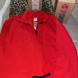 PINK POLAR FLEECE HALF -ZIP Size Medium 