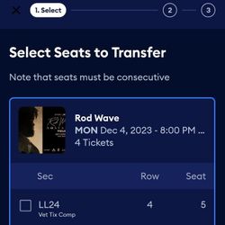 1 Rod Wave Concert Ticket 