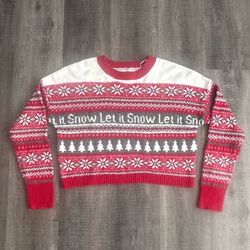 New Jessica Simpson Women’s Size Medium Cropped Ugly Christmas Sweater