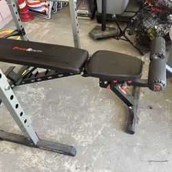 Power Cage, Adjustable Bench And Weights