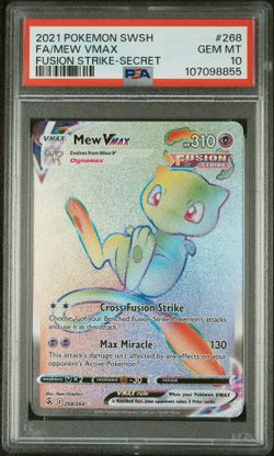 Mew VMAX 268/264 Pokémon TCG SW&SH Fusion Strike Secret Rainbow Rare PSA 10