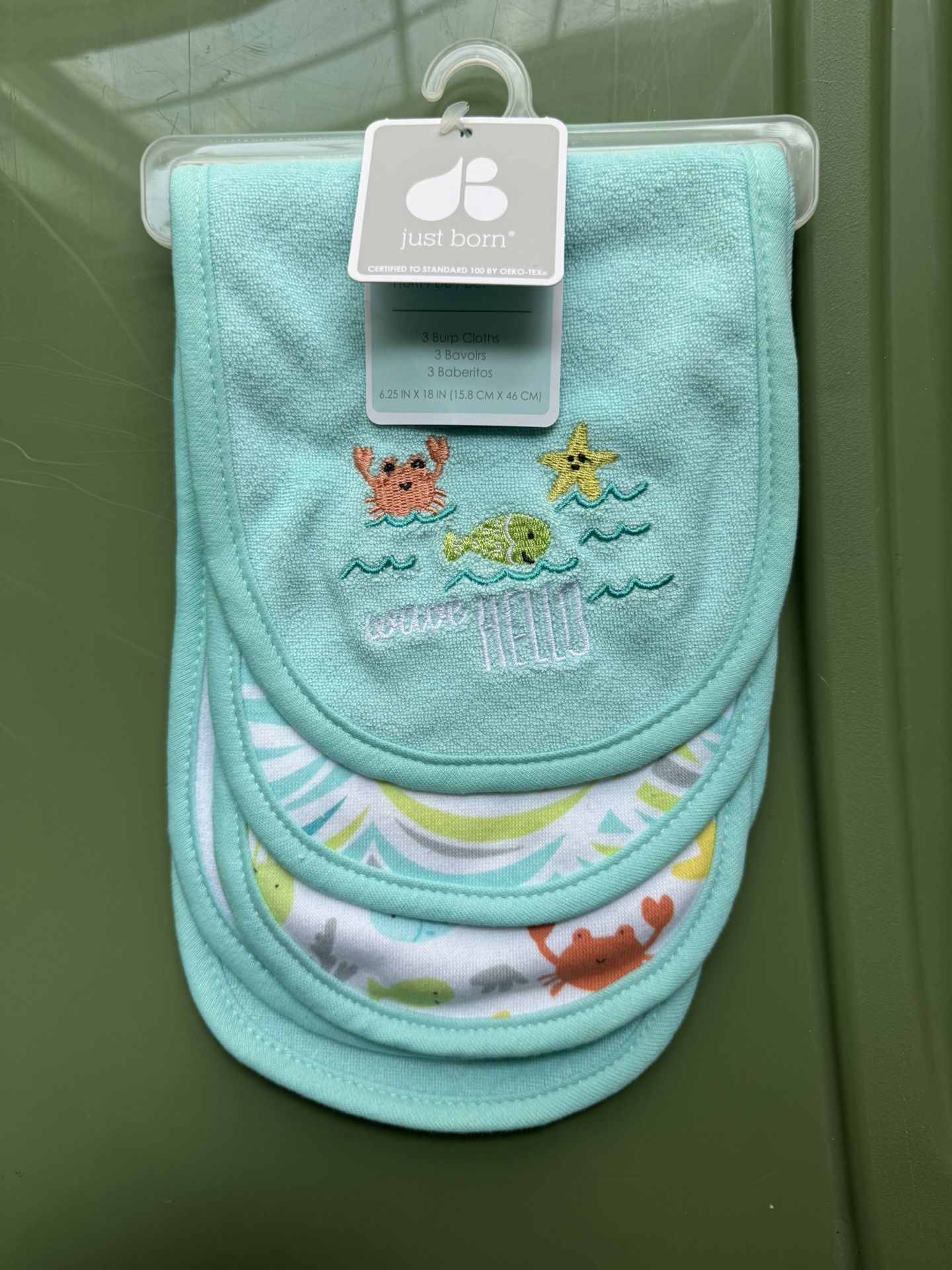 Aqua Burp Cloth Set
