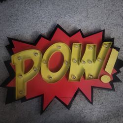 Batman POW  Light up Metal Sign
