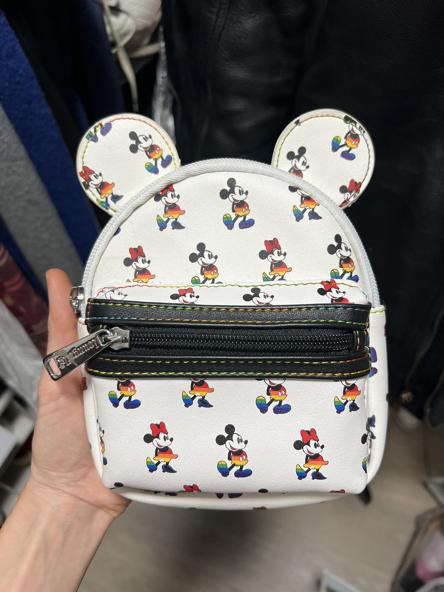 Disney Parks Loungefly Mickey Mouse Belt Pouch Zip-up Wristlet Pride