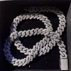 12MM Moissanite Lab Diamond Men’s 20 Inch Chain