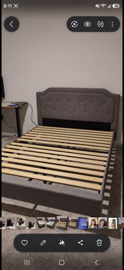 Zinus Queen size bed frame and mattress