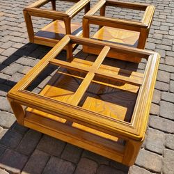 Beautiful Wood 3pc Table Set