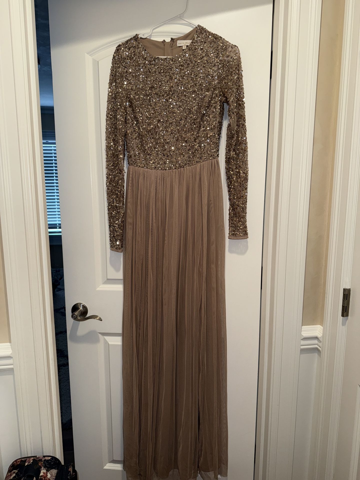Champagne Long Sequence Dress