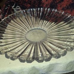 Large Crystal Centerpiece Bowl 14 1/2 Inches Engraved In Center Paul & Clarice A8G002