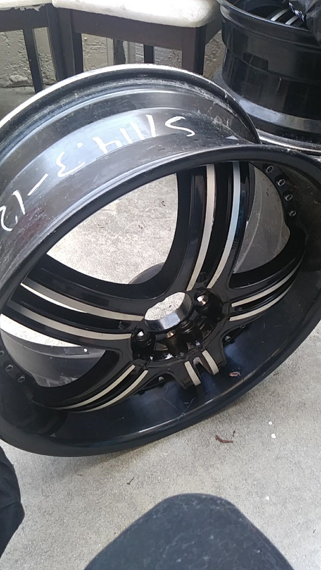 Black and silver rims