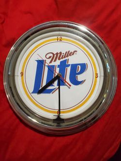 Miller Lite Neon Wall Clock