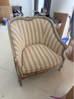 French Provincial Bergère Accent Chair – Elegant Louis XV Style Armchair