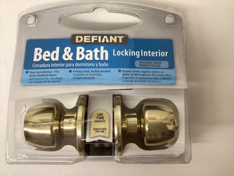 Defiant 332216 Brandywine Collection Polished Brass Bed & Bath Locking Door Knob