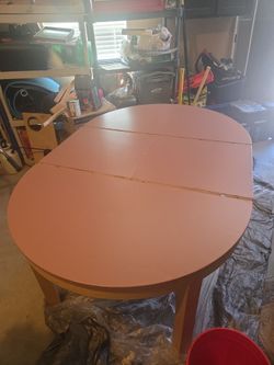 Refinished Coffee Brown Collapsible Table (45" to 65") – Durable Clear Coat