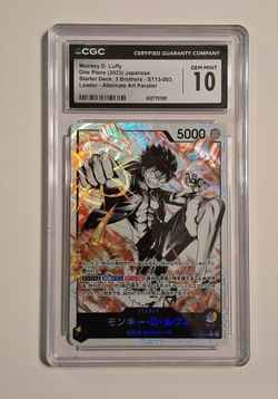 2023 One Piece ST13-003 Monkey D. Luffy Alt Art Leader CGC 10 Japanese