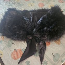 Windsor Black Faux Fur Shawl