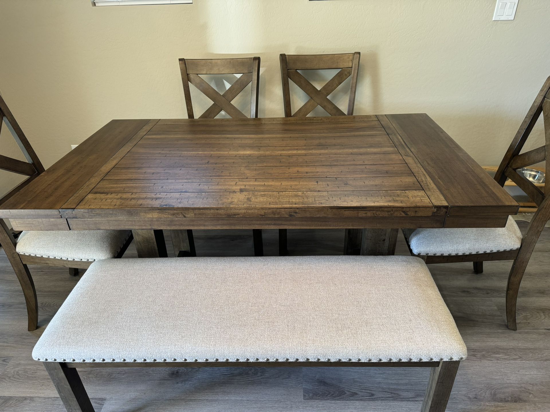 Kitchen Table and Chairs And Bench