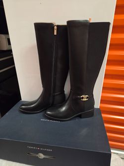 NEW Tommy Hilfiger Black Knee-High Riding Boots