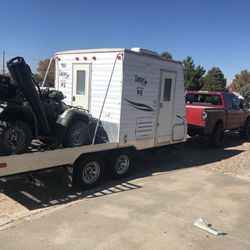 Itty-Bitty Toy Hauler 21ft and 4 wheeler combo