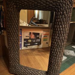 Dark Rattan Mirror