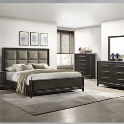 Brand New Saratoga Elegant Padded Queen Bedroom Set 