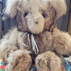 Genuine Real Fox Fur Teddy Bear - 26" Tall