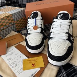 Louis Alucin Designer Vuitton black & white trainers