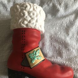 vintage ceramic vase Christmas boot