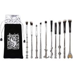 Brand New 10 PCS Harry Gifts Potter Makeup Brushes Wand Brushes Set for Foundation Blending Blush Concealer Eyebrow Face Powder