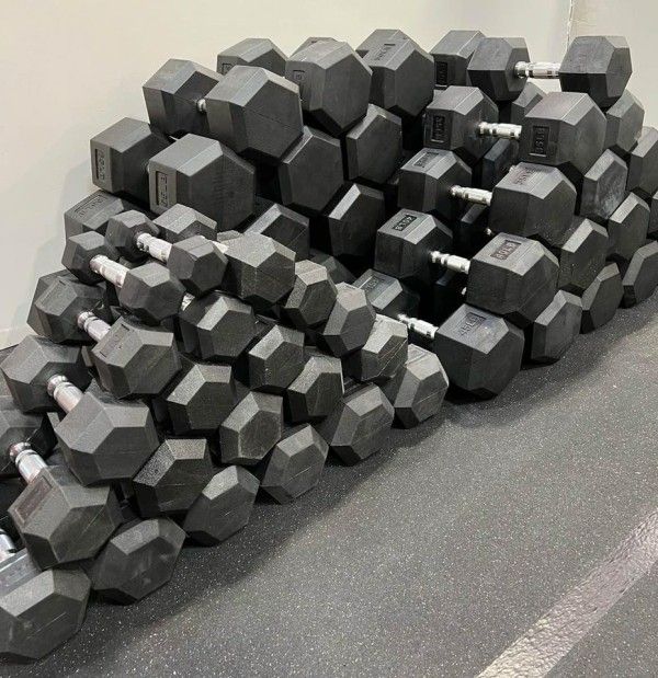 New Rubber Hex Dumbbells MOST SIZES AVAILABLE +