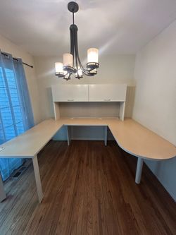 Desk with cabinets