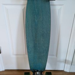 Longboard Skateboard - Blue Wood Finish [Helmet Included]