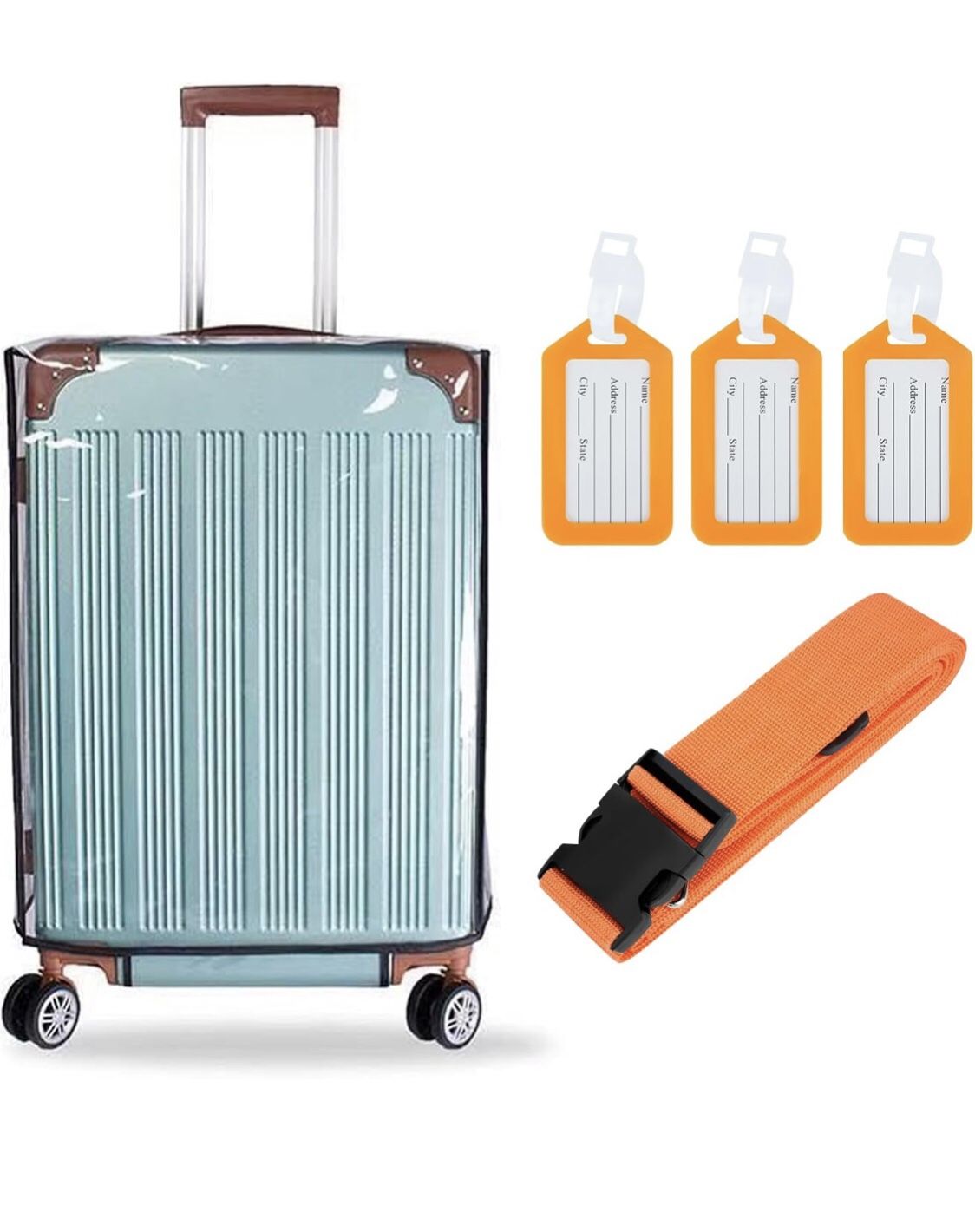 Suit Case Tags Straps And Cover 20 Inch