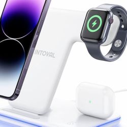 INTOVAL 3in1 Wireless Charger For iPhone, Apple Watch & AirPods 