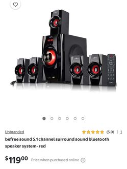 beFree Sound 5.1 Channel Bluetooth Speaker System