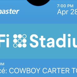 2 Beyonce Cowboy Carter Tickets April 28th