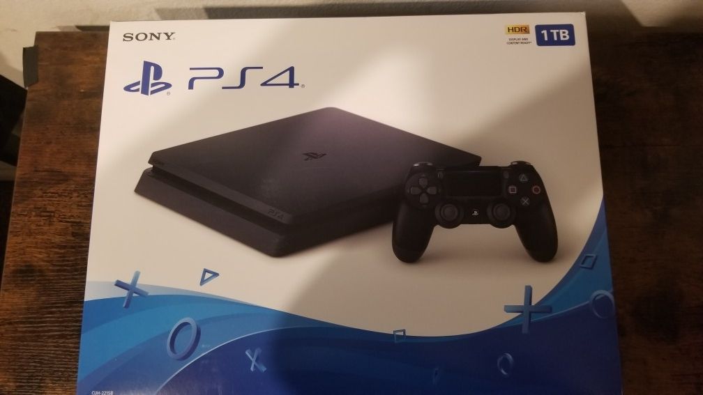 PlayStation 4 Slim PS4 1TB Console, Box, Controller, Cords
