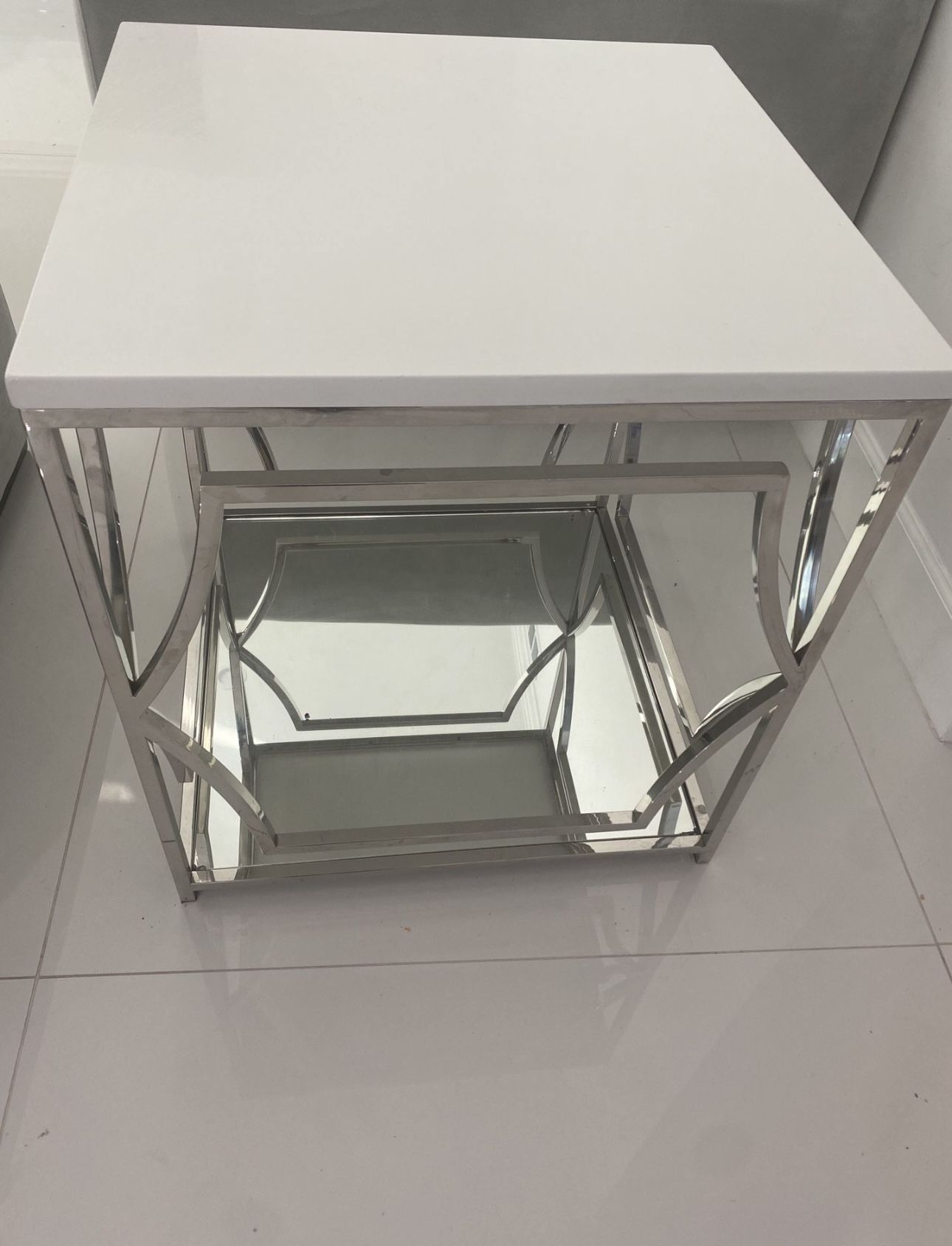 2 Abigail Z Gallerie end tables with Real white marble top