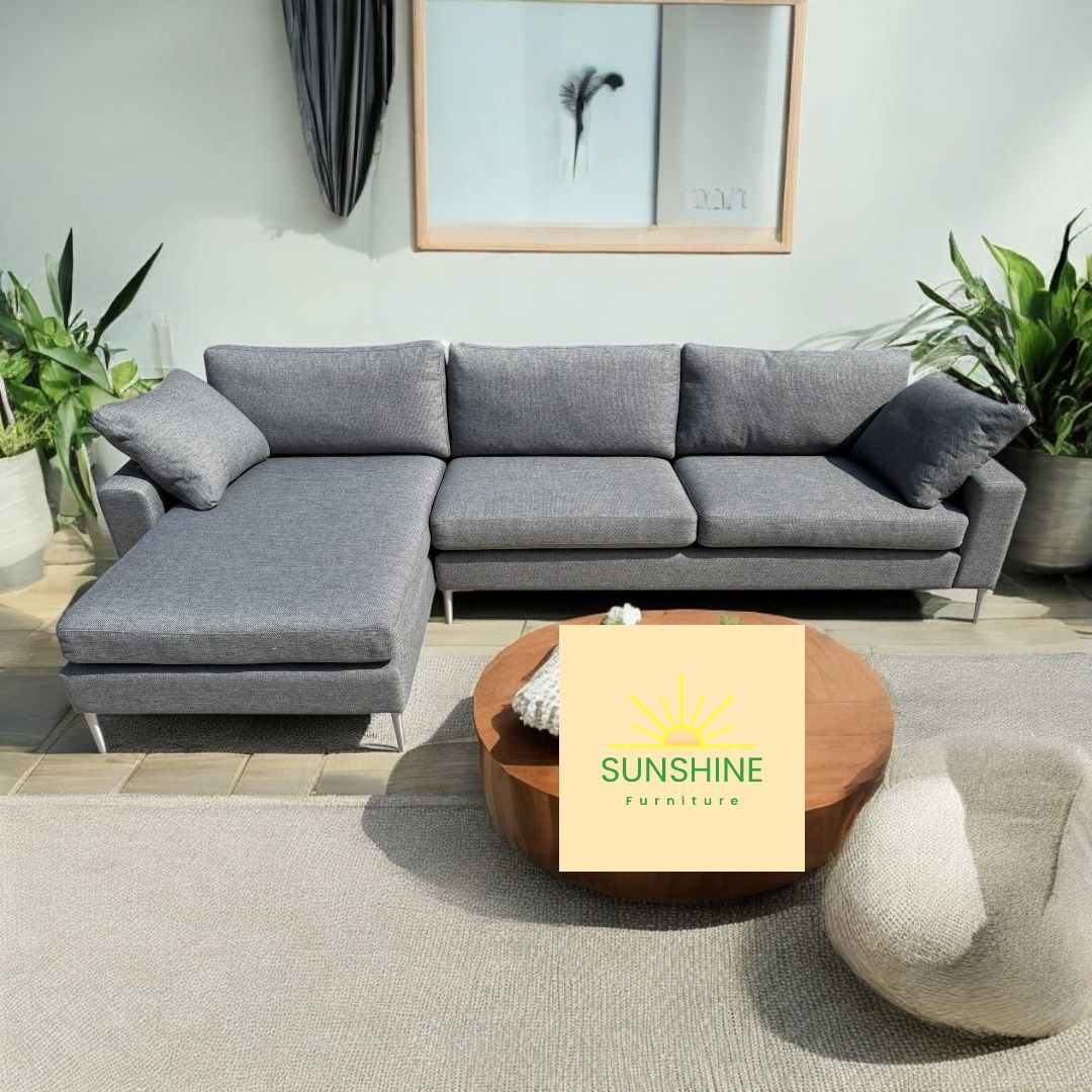 Grey Reversible Chaise Sectional Sofa