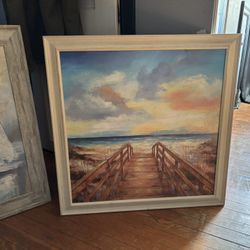 Beach Picture Of A Pier And Sunset 