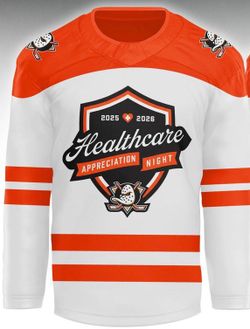 Anaheim Ducks Healthcare Hero Jersey NHL 2025-2026 Hockey Adult Large - NEW!