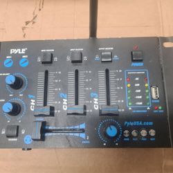 Pyle, 3 Wireless Audio Machine-3 Channel Bluetooth Compatible DJ Controller Sound Mixer System with Mic-Talkover, USB Reader, Dual RCA Phono/Line in, 