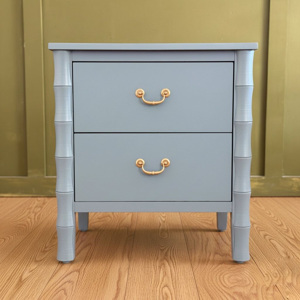 Solid Bamboo Mcm Style Single Nightstand