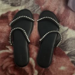 Black sparkly strap Sandals