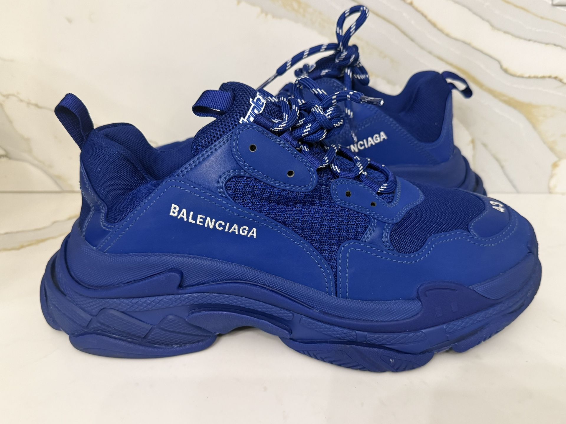 Size 43EU Sz 10 US - Balenciaga Triple S Men’s Sneaker Blue EXCELLENT CONDITION!
