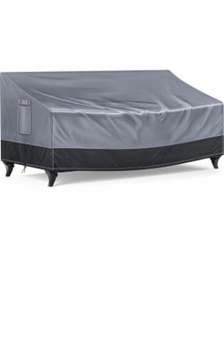60x35x35in Pertotoy Outdoor Couch Cover Waterproof 2 Seater 600D UV Durable Gray