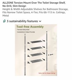 5-Tier Tension Pole Shelf Rack