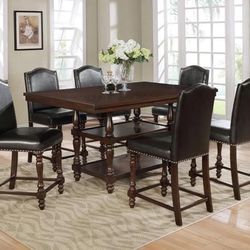 Langley Espresso Counter Height Set (Dining table and Chairs