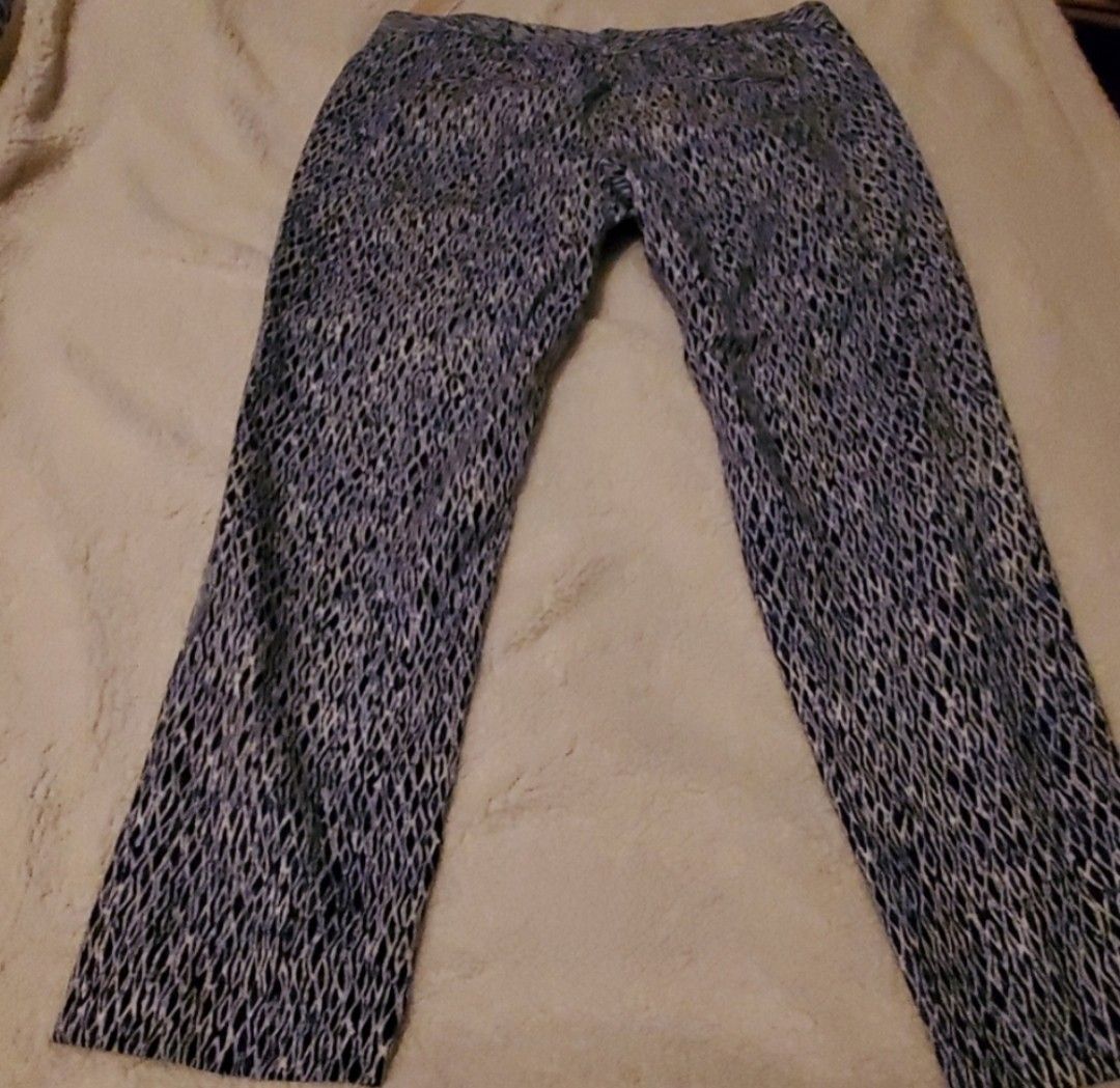 Michael Kors Blue & White trousers. Size 12